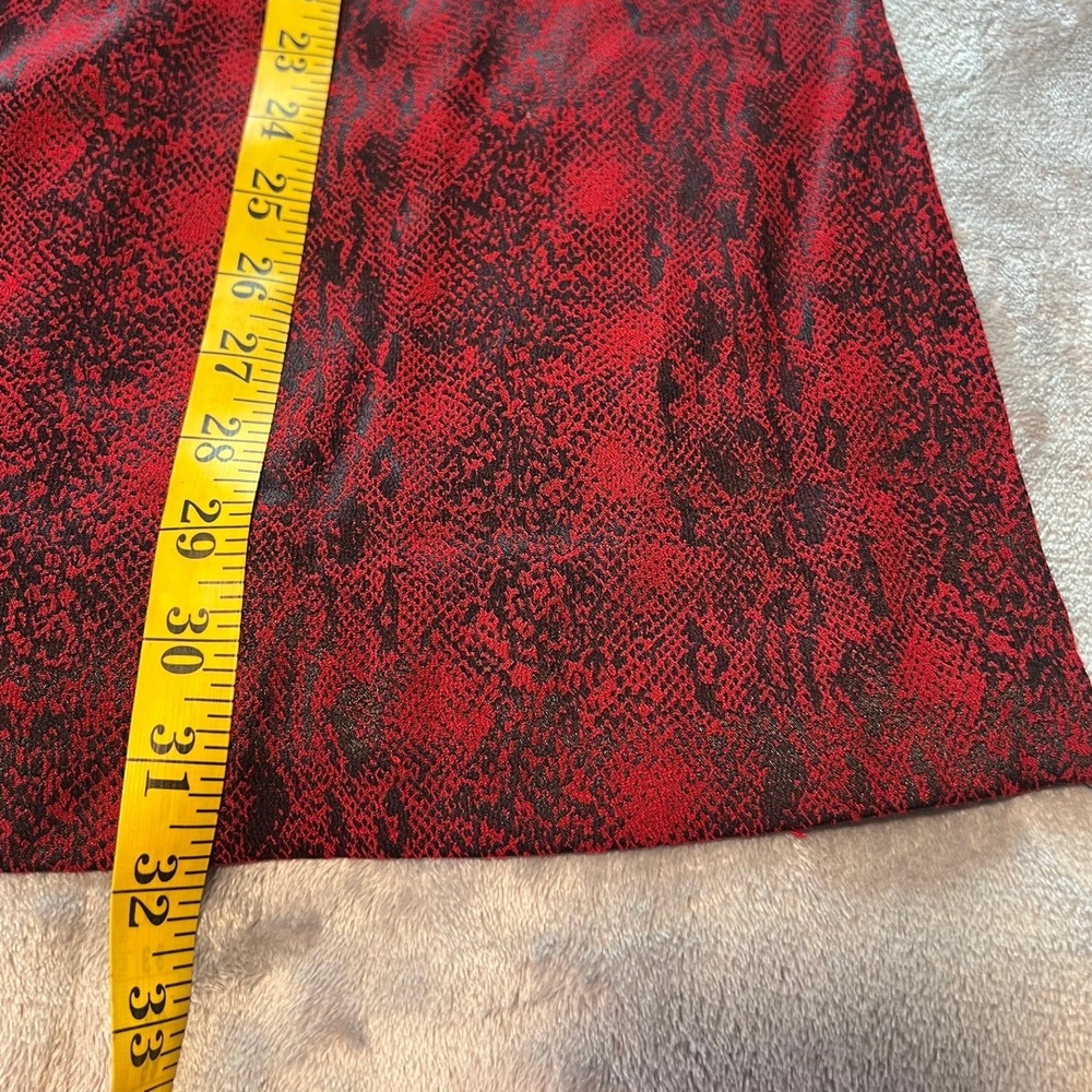 Express World Brand Red Black Snakeskin Print Spaghetti Strap Midi Dress Size 6 - Picture 6 of 11